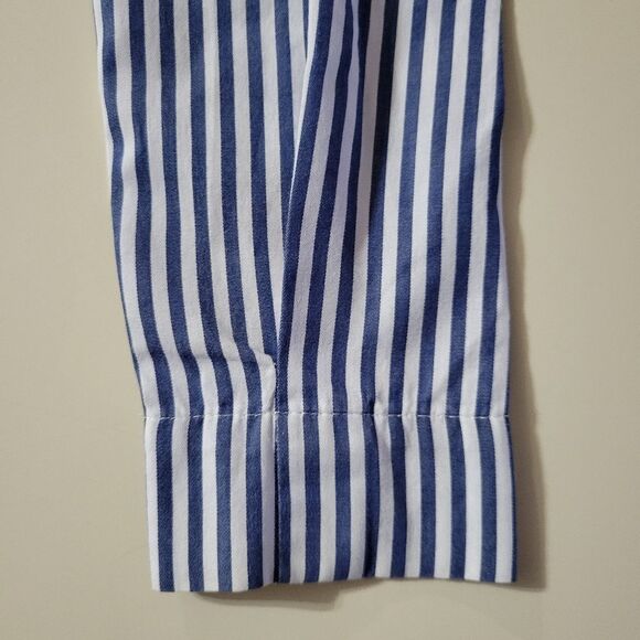 Greyson Blue White Stripe Multi-color Side Smock Long Sleeve Button-Down Shirt - Picture 12 of 16